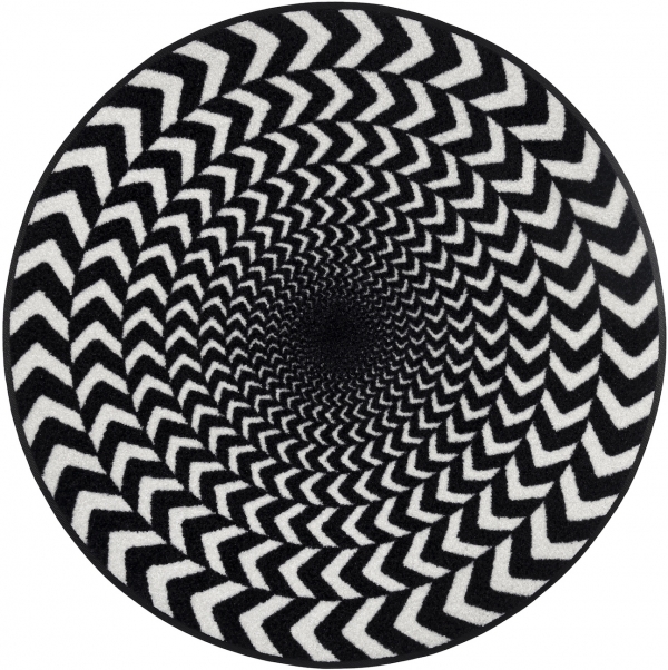 Teppich wash+dry Circle of Illusion schwarz-weiss