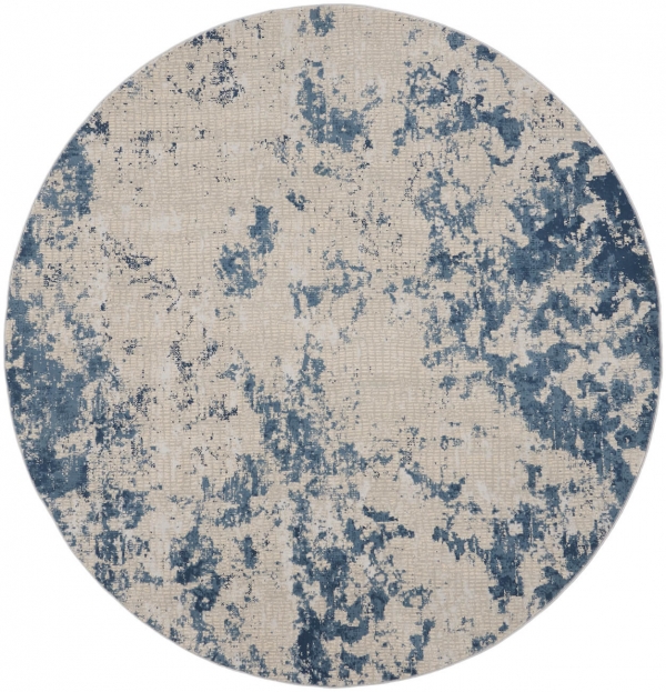 Teppich Nourison Textures 16 grau blau rund