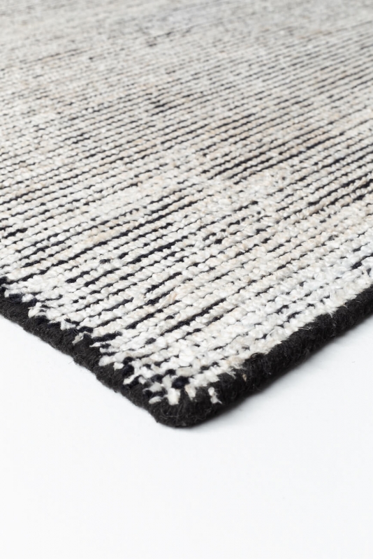 Woven Rug Ligne Pure Oat Black, Black And White Flat Woven Rug