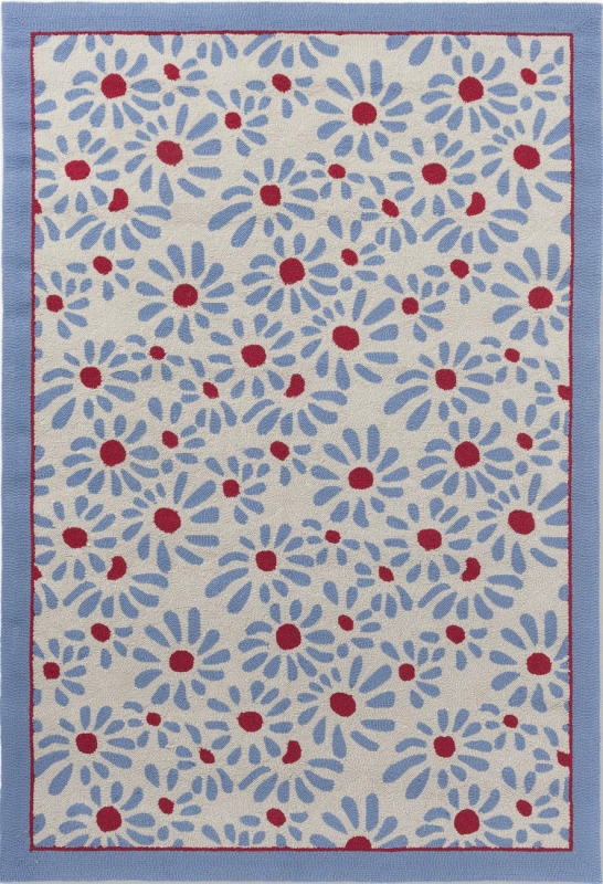 In-/ Outdoor Teppich Laura Ashley Thorncliff Daisy Sky Blue 480308
