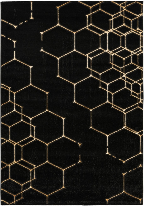 Teppich MonTapis Marmoris Hexagon schwarz