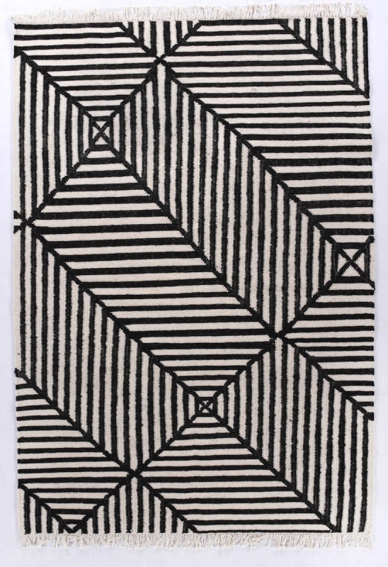 Tom Tailor Teppich Vintage Criss Cross schwarz/weiß 615