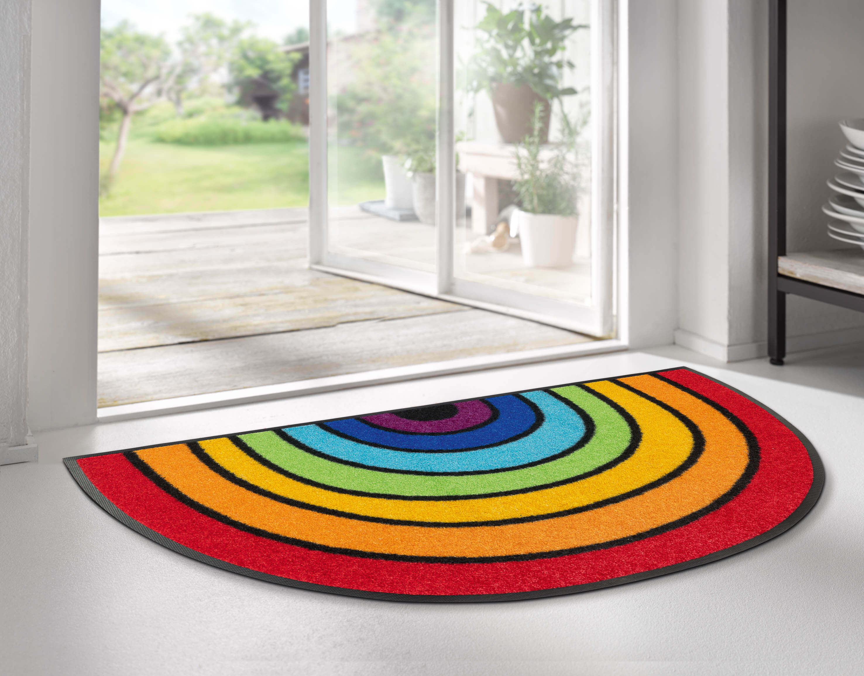 wash+dry Teppich Rainbow Round